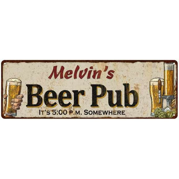 Melvin's Beer Pub Man Cave Bar Decor Gift 6x18 Sign 106180053328