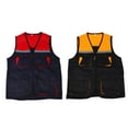 thumbnail image 2 of ZHaobin Reflective Working Vest with 4 Pockets Color Block Zipper Front High Visibility Safety Vest with Reflective Strips (Red,XL), 2 of 7