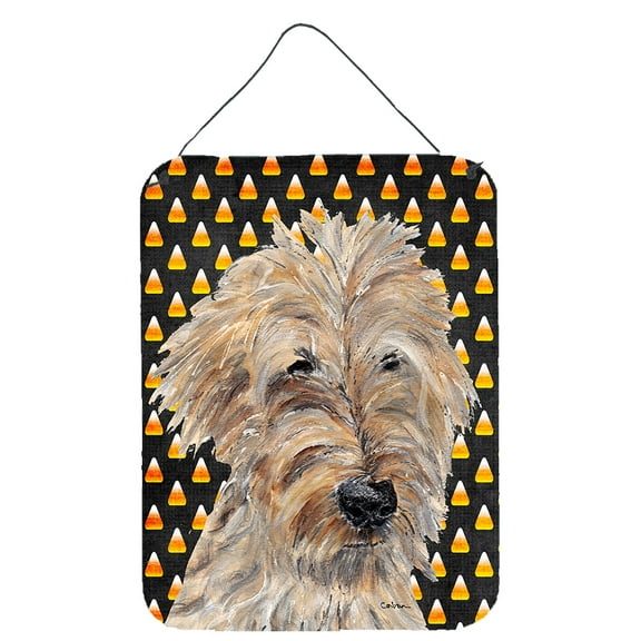 Golden Doodle Candy Corn Halloween Wall or Door Hanging Prints