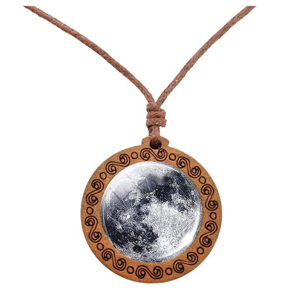 Ocho planetas collar colgante de doble cara de vidrio Universo Galaxy Solar System collar para las mujeres