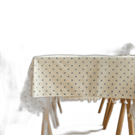 

Blue Daisy Printing Small Fresh Cotton Linen Tablecloth Tablecloth Household Cover Napkin Tassel Lace