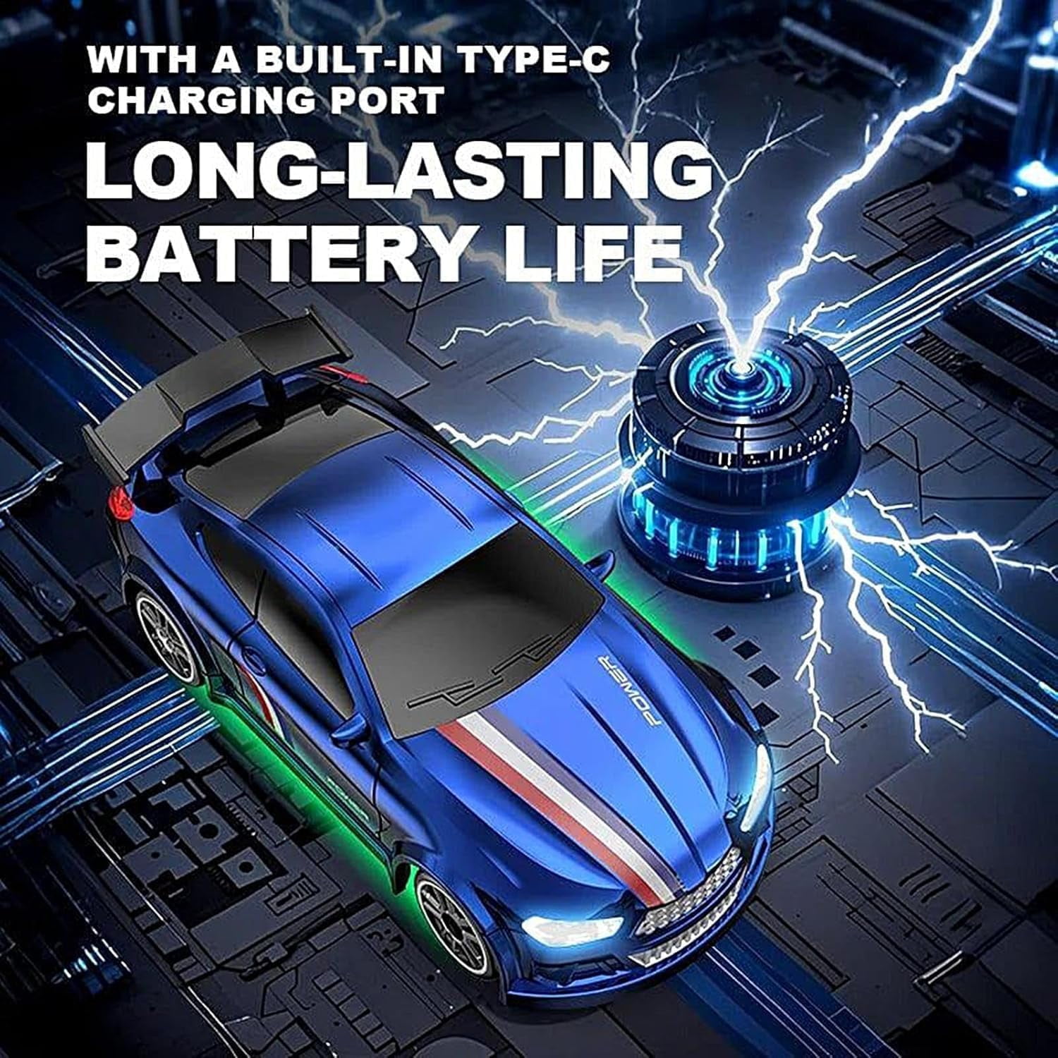 Skidboiz Remote Control Cars, Mini RC Drift Car, 2.4ghz Stunt Drifting RC Toys with 2-Speed Modes, 1:64 Scale USB Rechargeable with Led Lights（x）