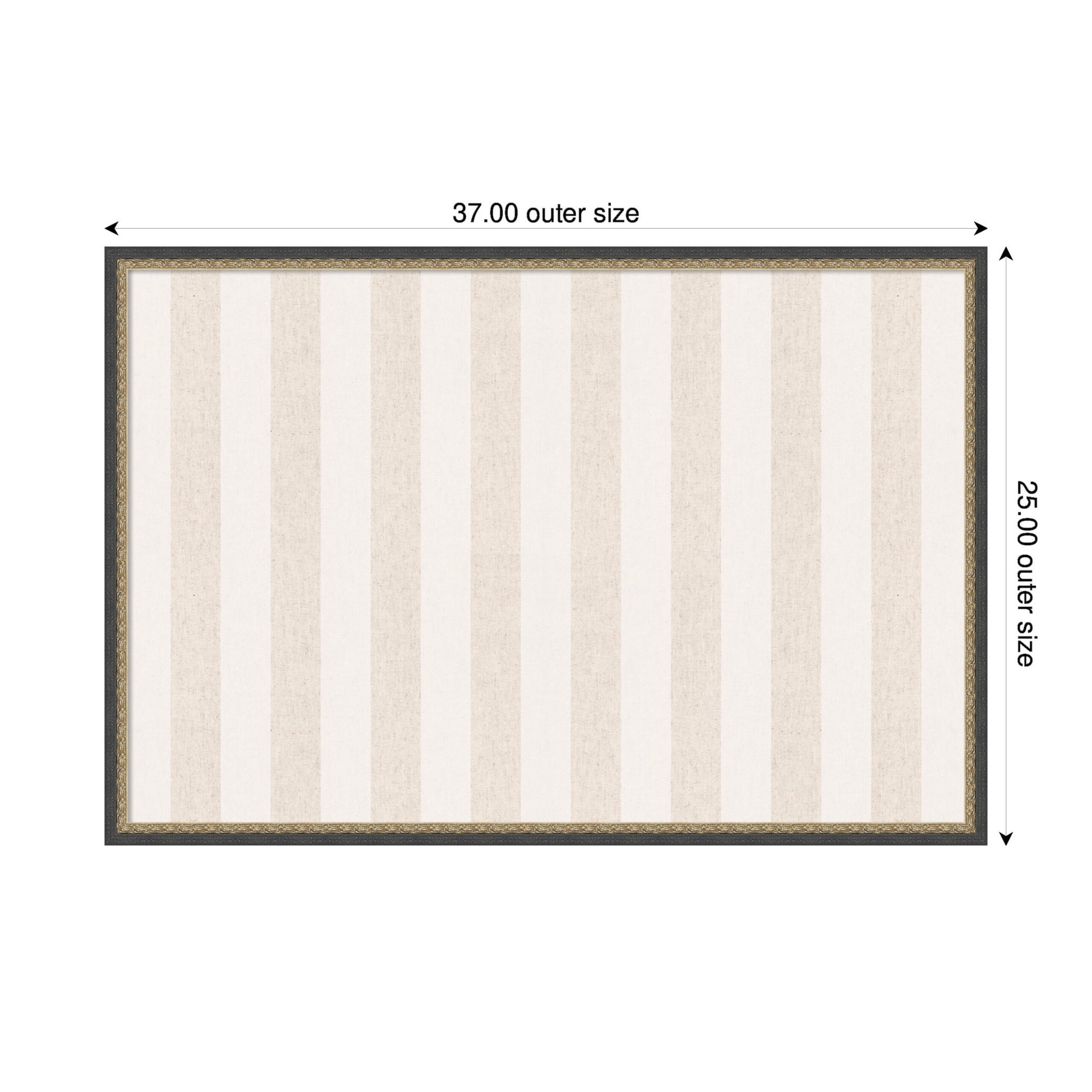 Kate and Laurel Framed Fabric Pinboard 37 x 25,  Printed Linen Decorative Bulletin Board for Use as a Vision Board or Wall Organization, Matinee Black Bronze Frame