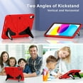 thumbnail image 4 of Dteck Case for iPad 9th Generation/iPad 8th 7th Generation 10.2 inch 2021/2020/2019 Heavy Duty Shockproof Rugged Protective Cover 10.2" with Stand Shoulder Strap for Kids,Red + Black, 4 of 5