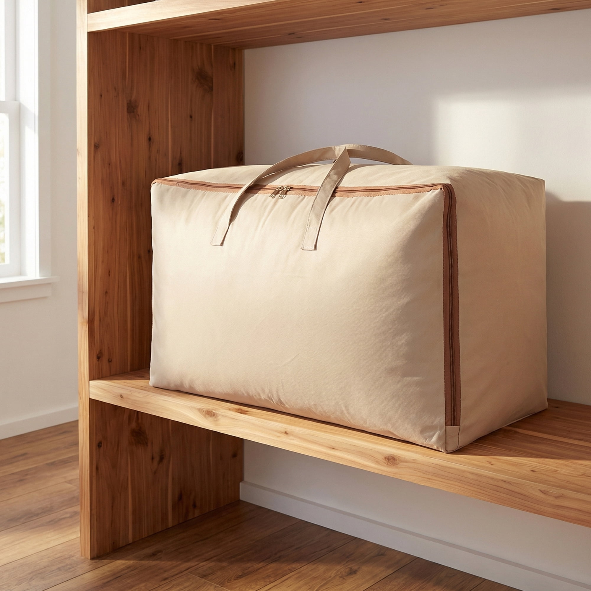 Unique Bargains Clothes Storage Bag for Organizing Closet Beige 23.6"x9.8"x15.7"