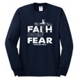 thumbnail image 2 of Wild Bobby, Faith Over Fear Psalm 118:6 White, Inspirational/Christian, Men Long Sleeve Shirt, Navy, 2XL, 2 of 3