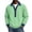 Green #50, variant on Shirts for Women Trendy Short Sleeve Button Up Collared Shirt with Denim Collar Waffle Knit Patchwork Polo Shirts 2XL