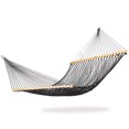 thumbnail image 1 of Bliss Hammocks 2-Person Cotton Rope Hammock with Spreader Bar & Hardware, 80x60, Black, 1 of 6