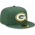 thumbnail image 3 of Men's New Era Green Green Bay Packers Lips 59FIFTY Fitted Hat, 3 of 6