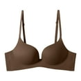 thumbnail image 3 of GPOECD Bras for Women T Shirt Bra with Push Up Padded Bralette Without Underwire Seamless Comfortable Soft Cup Wireless Bras for Women,Coffee,80AB, 3 of 5