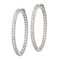 thumbnail image 3 of FJC Finejewelers 925 Sterling Silver Rhodium Plated CZ Hinged Oval Hoop Earrings 43 x 33 mm, 3 of 6