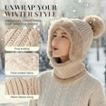 thumbnail image 4 of Tupukom Gifts 3 in 1 Beanie Hat for Women, Upgrade 3 in 6 Beanie Hat with Scarf and Mask, Fall Winter Warm Knitted Ski Scarf and Mask Set, 4 of 10
