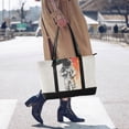 thumbnail image 4 of FORMRS Canvas Laptop Tote Bag for Women with 15.6" Computer Compartments Shoulder Handbag, White Astronaut, 4 of 7