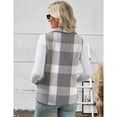 thumbnail image 5 of Womens Fall Jackets - Fall Plaid Flannel Vests Women Fuzzy Fleece Vests, Casual Warm Sleeveless Zip-up Jackets Vests with Pockets for Fall Winter Travel Vacation, 5 of 8