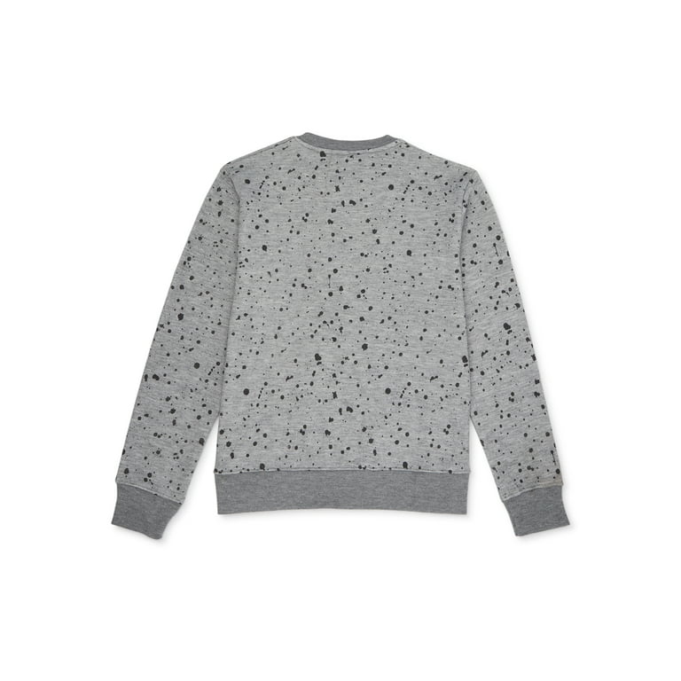 One Point One Boys Splatter Long Sleeve Crewneck Sweatshirt, Sizes