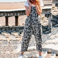 thumbnail image 4 of wycnly Jumpsuits for Women Dressy Loose Pocket Adjustable Strap Plus Size Vintage Long Jumpsuits Overalls Summer Square Neck Sleeveless Leopard Print Maxi Formal Rompers Gray s, 4 of 7