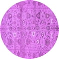 thumbnail image 1 of Ahgly Company Indoor Round Abstract Purple Modern Area Rugs, 7' Round, 1 of 4