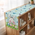 thumbnail image 6 of Table Runners 90 Inches Long Dress Scarves, Easter Farmhouse Coffee/Dining/Kitchen Table Runner for Living Room, Spring Easter Eggs Bunny Teal Wooden Grain 13x90 Inch, 6 of 9