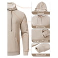 thumbnail image 3 of Taigaofy Men's Geometric Texture Hoodie with Pocket, Skin-Friendly Long Sleeve Casual Pullover, Perfect Valentine's Day Gift for Him Off White M, 3 of 7
