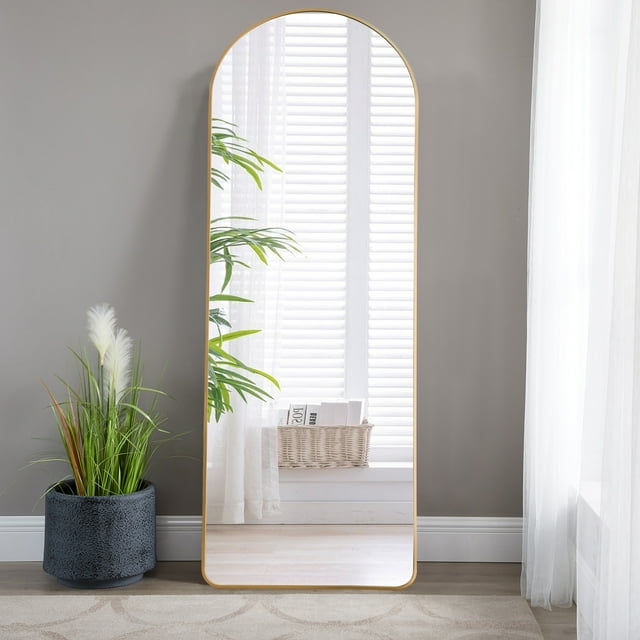 NeuType 65" x 1" Gold Modern Full Length Mirror