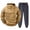 Earthy Yellow&13^0716M, variant on Men Sweatsuits Sets Fleece Quarter Zip Hoodie and Dark Gray Sweatpants Set Athletic Sports Cinch Bottom Jogging Warm Up Fall Winter Mens Track Suit 2 Piece