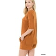 thumbnail image 3 of Zenana Women & Plus Relaxed Fit Drop Shoulder Tee Shirt Top & Drawstring Waist Short Lounge Set, 3 of 4