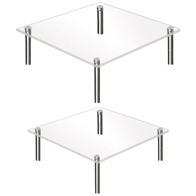 2 pcs Acrylic Cake Display Stand Square Cake Dessert Stand Clear Cake Display Holders