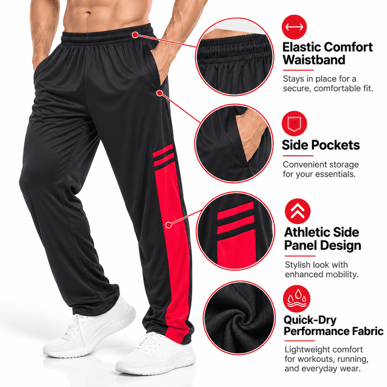 Daresay Men's Dri-Fit Athletic Pants, 3-Pack photo 8