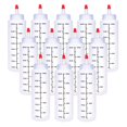thumbnail image 1 of Baaxxango Paquete de 12 botellas de plástico de 8 oz/240 ml, botella de plástico con escala de polietileno, plástico duradero con tapa de punta roja y escala negra para salsas de ketchup, aderezos de, 1 of 5