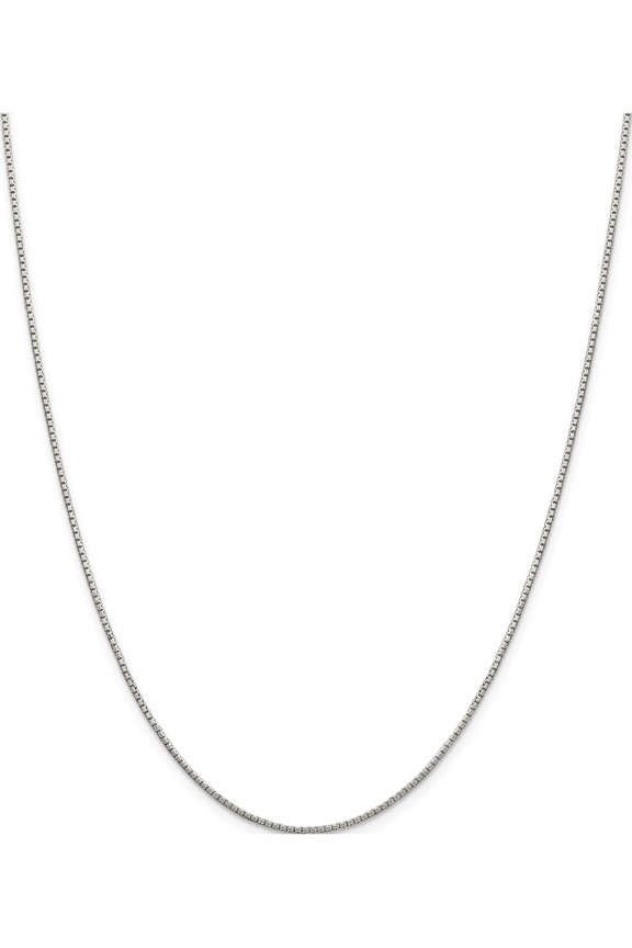 Sterling Silver 1.35mm 8 Sided Diamond-Cut Box Chain (24 X 1.35) Made In Italy qbr026-24