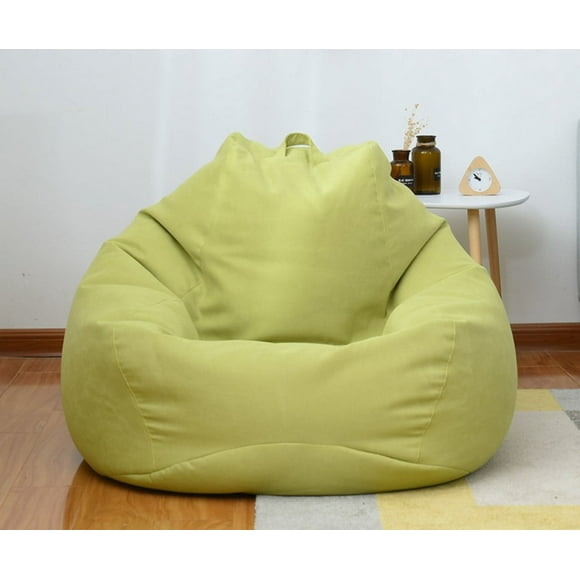 1pcs Stuffed Storage Bean Bag Chair Cover (No Filler) -90*110cm-Cotton Linen Memory Foam Beanbag Replacement Cover,green