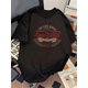 thumbnail image 1 of Camiseta informal de algodón para hombre con estampado "The Steel Racers Live Free", corte holgado, manga corta, ropa urbana de verano, negra con diseño en rojo y blanco, ideal para el día a día | Rop, 1 of 6