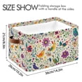 thumbnail image 4 of Yayeee 2 Pack Canvas Storage Basket with Handles for Shelves Fabric Bins Closet Organizer, Purple Cartoon Animals, 4 of 8