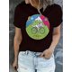 thumbnail image 1 of Lightweight | Women's Fashionable Black T-Shirt with Colorful Bicycle and Mountain Print - Casual Round Neck Short Sleeve, Comfortable Polyester Blend, Ideal for Summer, 1 of 8