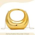 thumbnail image 4 of Gold Acrylic Clutch Purse for Women Moon Hape Top Handle Handbag Colorful Clear Shoulder Evening Bag with Chain, 4 of 6