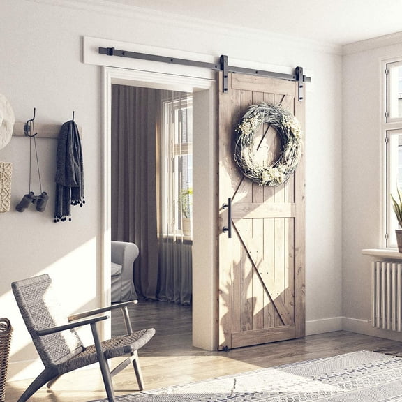 6.6FT Sliding Barn Door Hardware Kit