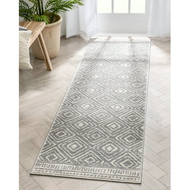Well Woven Dallin Grey Tribal Diamond Trellis Runner Rug 2x7 (2'3" x 7'3")