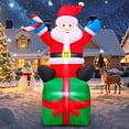 thumbnail image 3 of 6 FT Christmas Inflatables Outdoor Decorations Santa Claus with Big Toy Gift Box, Blow-Up Yard Christmas Decor with LED Lights Display for Holiday/Christmas/Party/Yard/Garden, 3 of 12