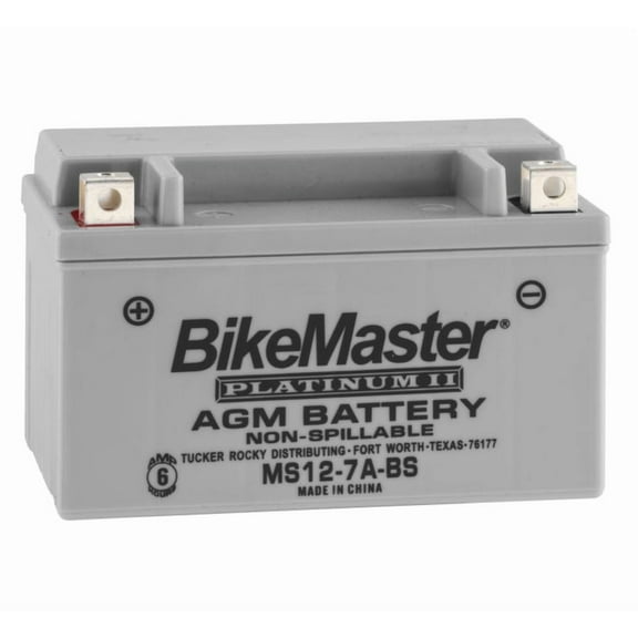 BikeMaster AGM Platinum II Battery MS12-7A-BS For Yamaha YJ125 Vino 2004-2009
