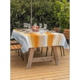 thumbnail image 3 of Outdoor Table Cloth with Umbrella Hole and Zipper, Orange Gray White Waterproof Rectangle Tablecloth 60"x102", Farmhouse Abstract Ombre Texture Washable Table Cover for Outside Party Patio Picnic, 3 of 8