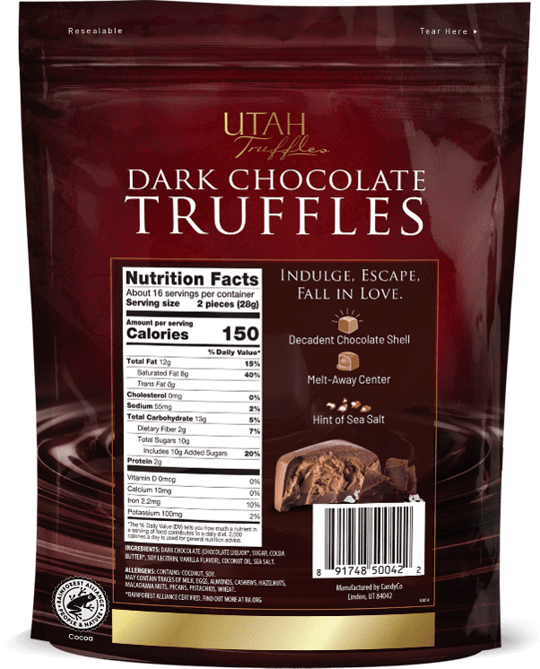 Utah Truffle Dark Chocolate Truffle with Sea Salt Each