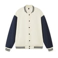 thumbnail image 1 of Autumn/Winter 380g Solid Color Heavyweight Thick Cotton Jacket Baseball Style Japanese Loose Drop Shoulder Men's Sweatshirt Couple Outfit, 1 of 4