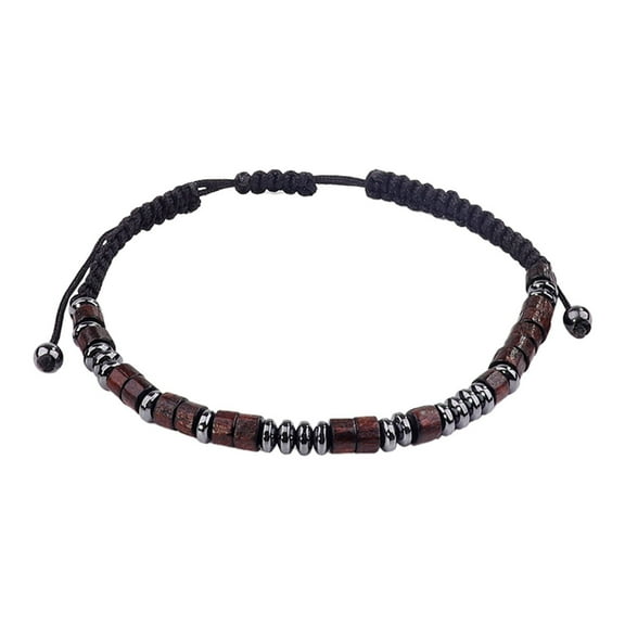 SUSHANG Bracelet Give My Grandson Love You Forever Black Magnet Bracelet Christmas Bracelet for Grandson Boy Birthday Gift