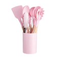 thumbnail image 1 of 12 pcs Non-stick Kitchen Utensil Set Silicone Cooking Spatula Kitchen Accessories pink, 1 of 5