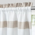 thumbnail image 3 of Shininglove Short Curtains for Bathroom Blue Heavyweight Yarn Dyed Striped Pattern Tier Curtains 30inch, Set of 2, 3 of 7