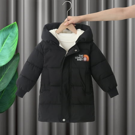 

BULLPIANO Kids Boys Girls Long Coat Hooded Warm Padded Jacket Toddler Baby Winter Puffer Snowsuit Outerwear 1-7Y