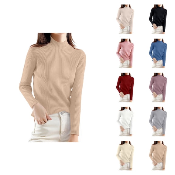Women's Clothing Oversized Cable Knit Pullover Casual Cozy Winter Sweaters Elegant Turtleneck Sweater Long Sleeve Slim Fit Knit Pullover Soft Warm Winter Top For Casual Wear And Layering
