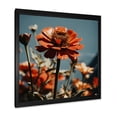 thumbnail image 2 of Designart "Sunshine Radiant Zinnias in Red" Floral Framed Wall Art Decor - Traditional Red Zinnias Living Room Framed Canvas Art, 2 of 6