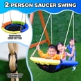 thumbnail image 5 of Sportspower™ Wildwood Wooden Swing Set with 2 Height Adjustable Swings and 40" Saucer Swing, Backyard Outdoor Playset for Kids, 5 of 10