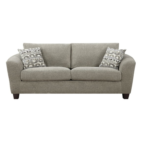 Emerald Home Urbana Bone 88" Sofa, with Pillows, Loose, Knife Edge Back Cushions And Flared Arms